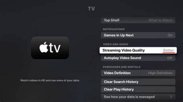 Video quality settings for streaming